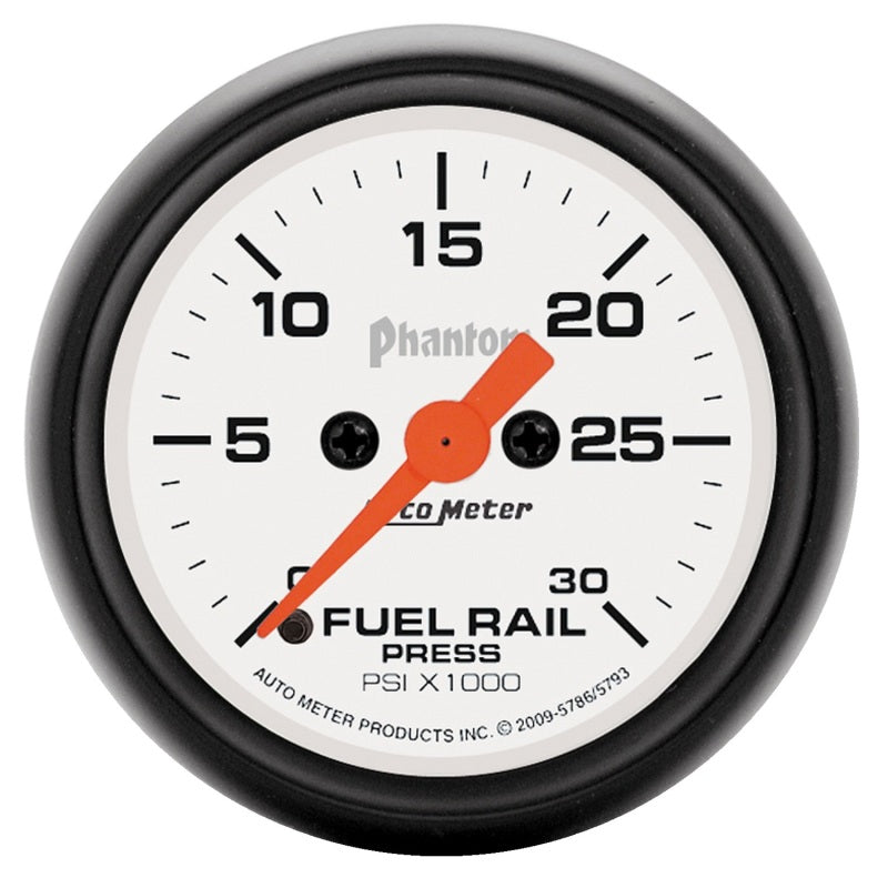 Manomètre de pression de rampe d'alimentation en carburant numérique Autometer Phantom 2-1/16 po 30 000 PSI pour moteur pas à pas