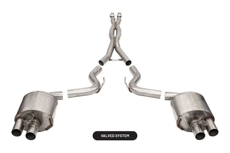 Ford Mustang GT350/R Corsa 2015-2020 5.2L V8 Double Cat-Back arrière - Double sortie arrière en acier inoxydable