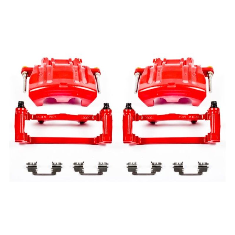 Étriers avant rouges Power Stop 2012 Chrysler 300 avec supports - Paire