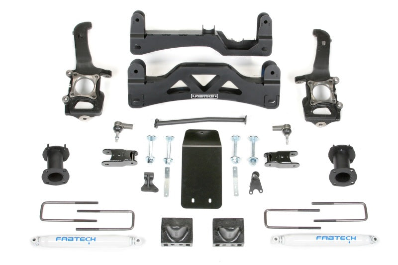 Système de base Fabtech 2014 Ford F150 4WD 6 pouces avec amortisseurs de performance
