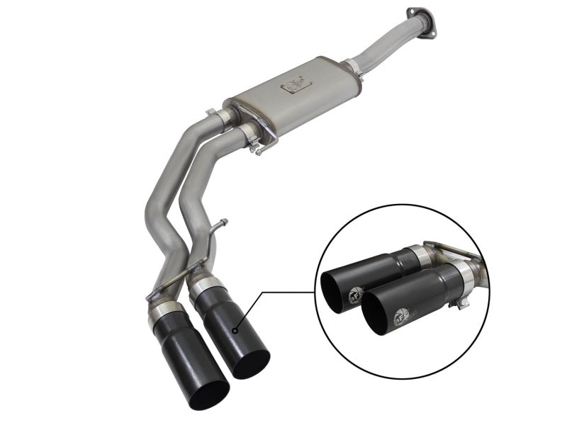 Échappements aFe Rebel 3 pouces SS Cat-Back 15-16 Ford F-150 EcoBoost V6 2,7/3,5 L V8 5,0 L avec embouts noirs