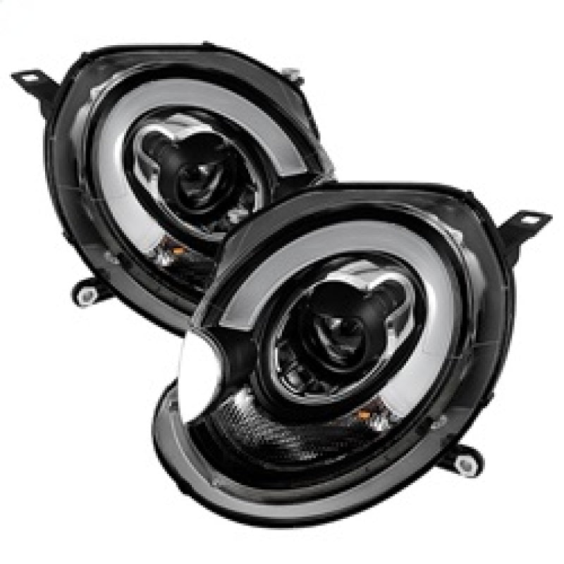Phares de projecteur Spyder Mini Cooper 2007-2012 Modèle halogène uniquement - DRL Noir PRO-YD-MC07-DRL-BK