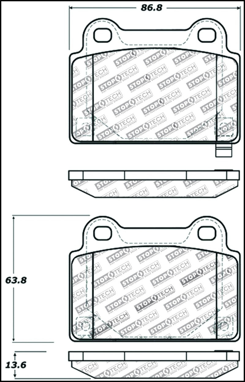 Plaquettes de frein arrière StopTech Performance 08+ Mitsubishi Evolution X