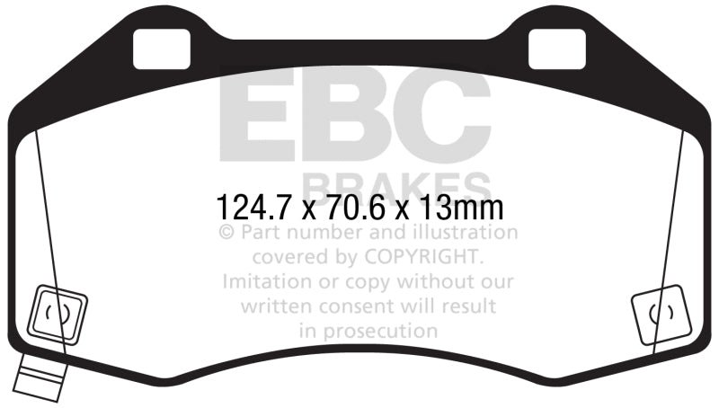 Plaquettes de frein avant EBC 2017+ Fiat 124 Spider 1.4L Turbo Abarth Yellowstuff