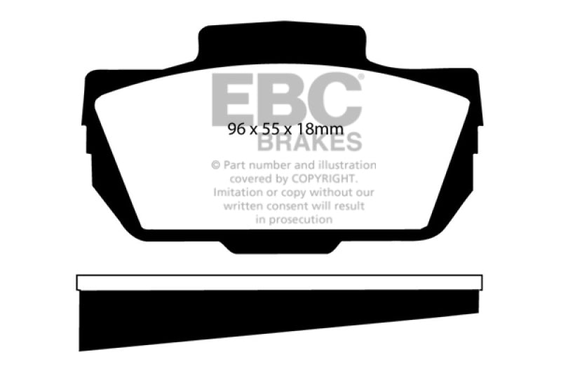 Plaquettes de frein avant EBC 66-67 Saab Sonnet 0.8 Greenstuff