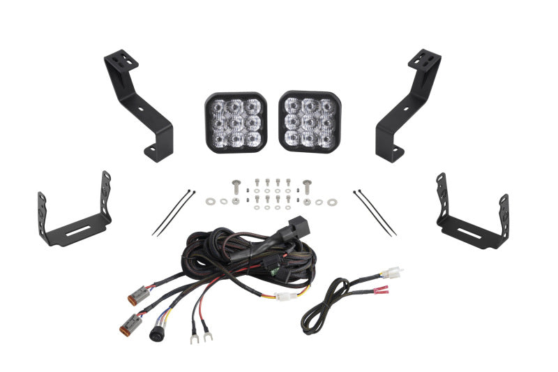 Kit d'éclairage à LED pour pare-chocs SS5 de Diode Dynamics pour Ram Sport 2019 à aujourd'hui - Conduite blanche