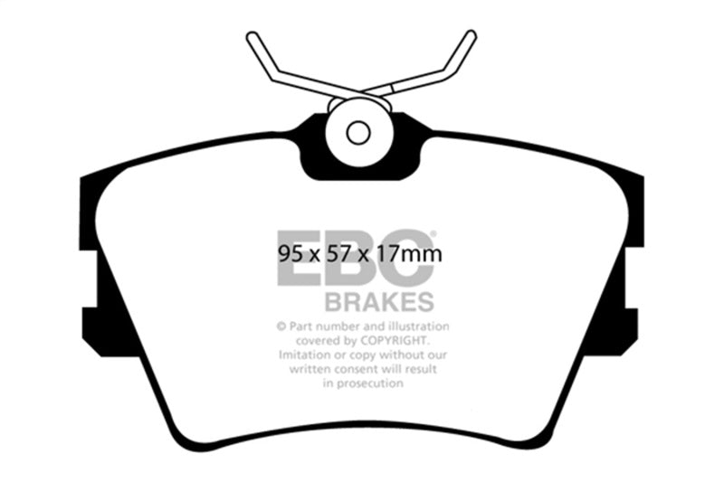 Plaquettes de frein arrière ventilées EBC 96-98 Volkswagen Eurovan 2.5 Greenstuff