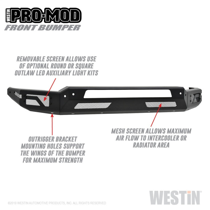 Pare-chocs avant Westin Pro-Mod 2010-2019 Dodge Ram 2500/3500 (ancien style de carrosserie)