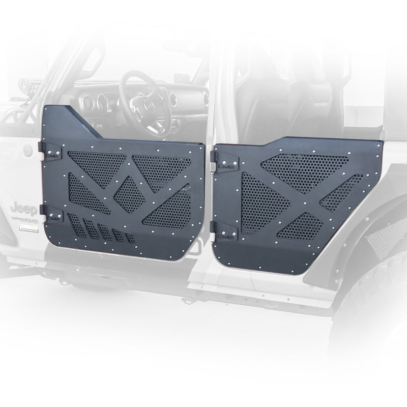 Demi-portes en aluminium avec grille perforée pour Jeep 4 portes JL/JT DV8 18-22