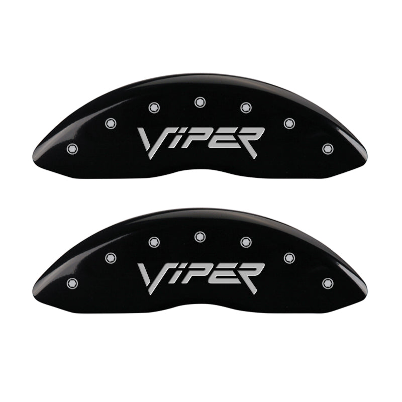 Couvre-étriers MGP 4 gravés à l'avant Gen 2/Viper gravés à l'arrière Gen 2/Snake finition noire argent ch