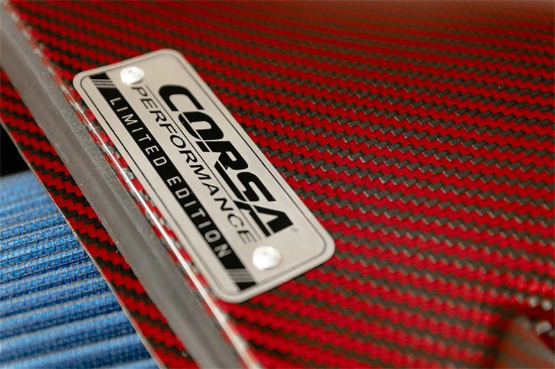 Prise d'air en fibre de carbone rouge pour Chevrolet Corvette C7 6,2 L V8 Corsa 14-19 (ne convient pas aux Z06/ZR1)