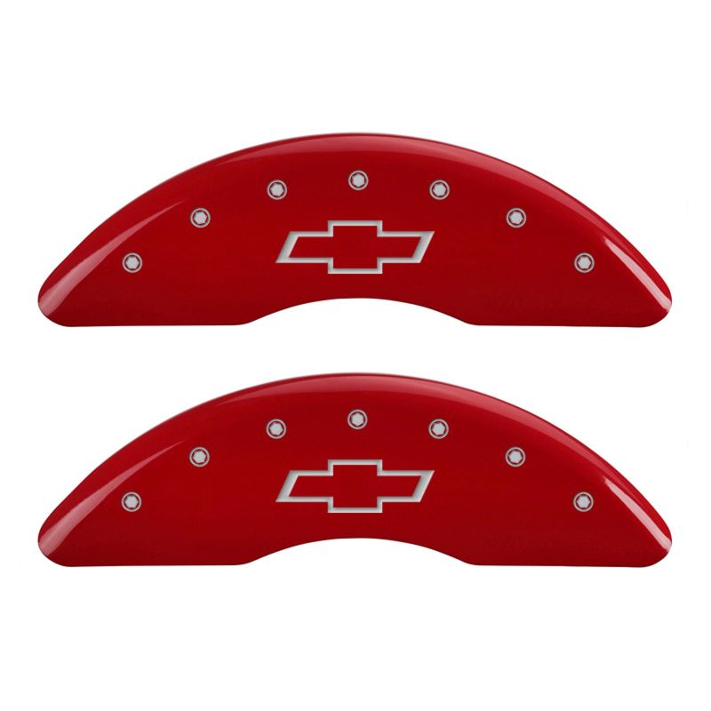 Couvre-étriers MGP 4 gravés avant et arrière finition rouge nœud papillon argent ch