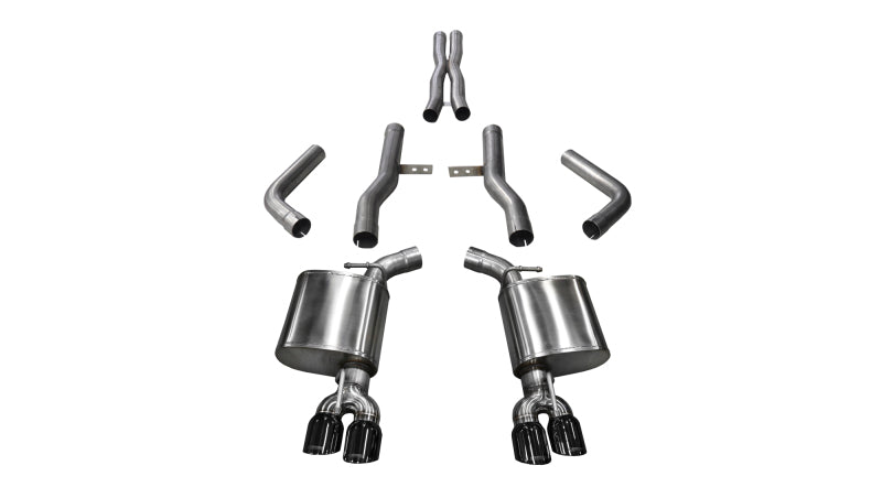 Échappement arrière double avec embouts noirs de 3,5 pouces pour Dodge Challenger Hellcat Corsa 15-17
