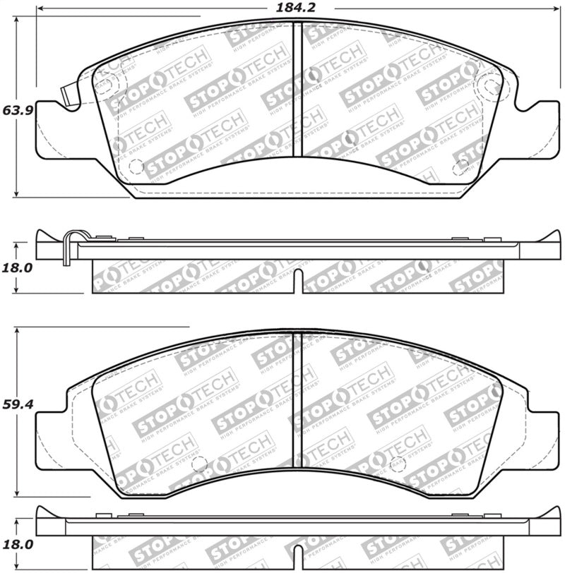 Plaquettes de frein avant StopTech 08-17 Cadillac Escalade Street Performance