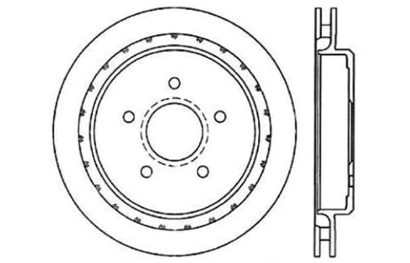 Rotor arrière gauche rainuré et percé StopTech pour Chevrolet Corvette 97-10