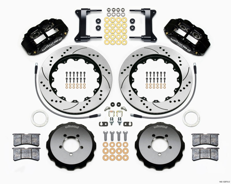 Kit de chapeau avant Wilwood Narrow Superlite 6R 14,00 pouces percé Subaru WRX 1999-2012 avec lignes