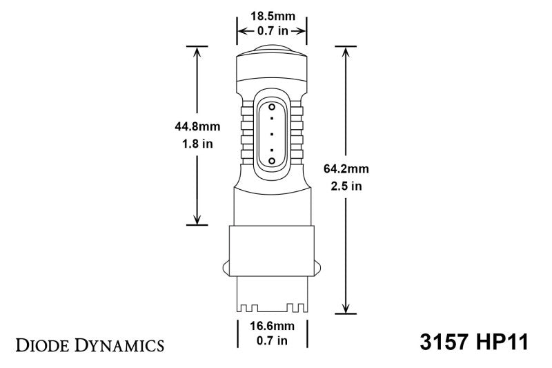 Ampoule LED Diode Dynamics 3157 HP11 LED - Ambre Lot de 4