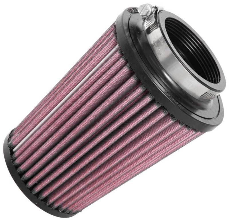 Filtre en caoutchouc universel K&N 2-1/2 po Flg / 4-1/2 po OD B / 3-1/2 po OD T / 6 po H - Dessus noir