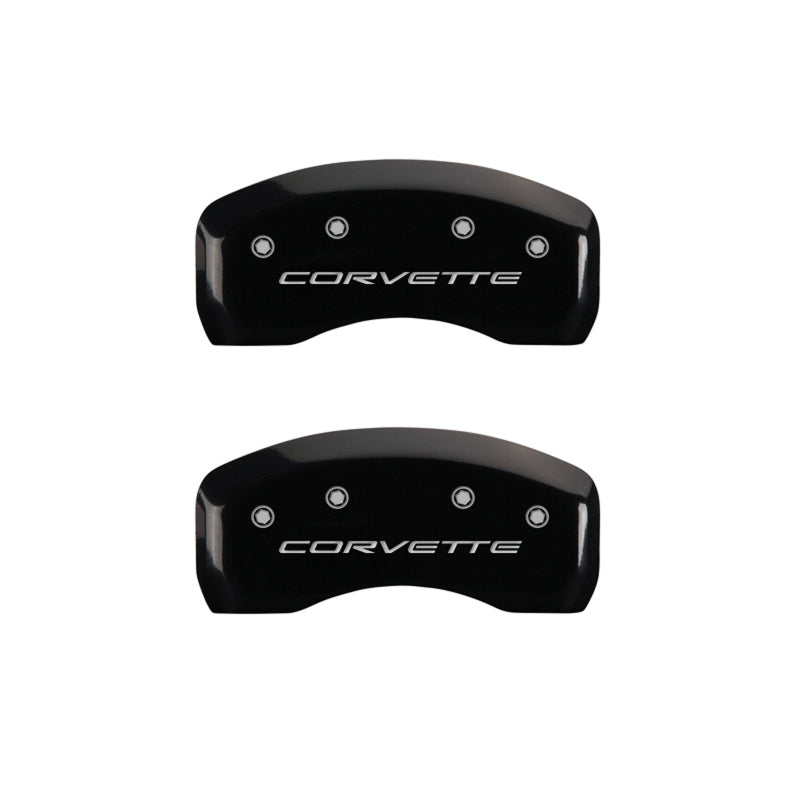 Couvre-étriers MGP 4 gravés avant et arrière C5/Corvette finition noire argent ch