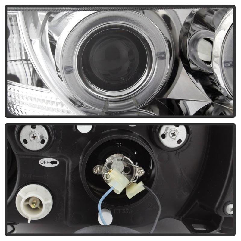 Phares de projecteur Spyder BMW Z3 96-02 LED Halo Chrome High H1 Low H1 PRO-YD-BMWZ396-HL-C