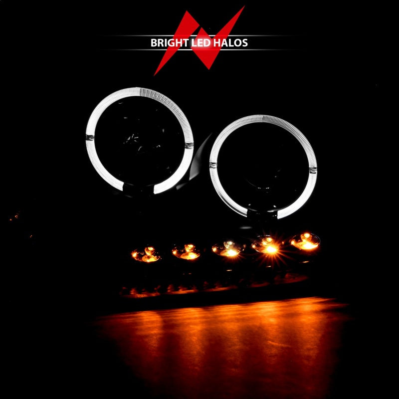 Phares de projecteur ANZO 2004-2008 Ford F-150 avec halo et LED noir G2