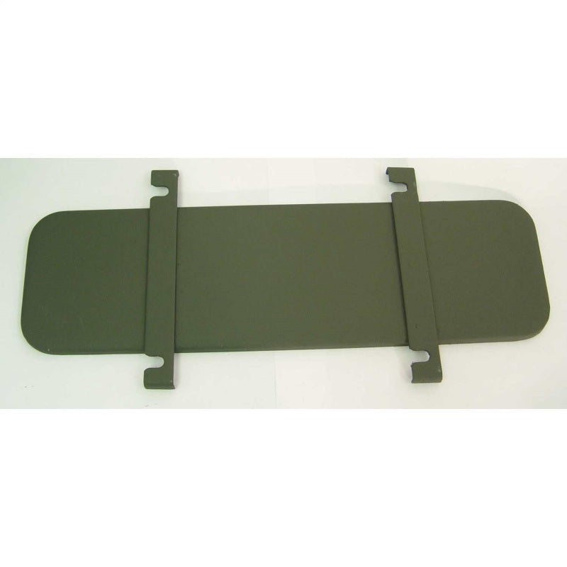 Cache ventilateur Omix monté sur pare-brise 50-52 Willys M
