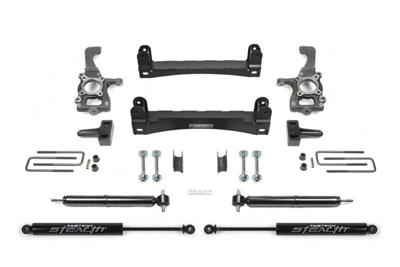 Système de base Fabtech 15-20 Ford F150 2WD 4 pouces avec Stealth arrière
