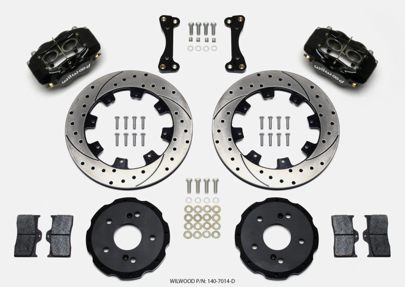 Kit de chapeau avant Dynalite forgé Wilwood 12,19 pouces percé 02-06 Acura RSX-5 Lug