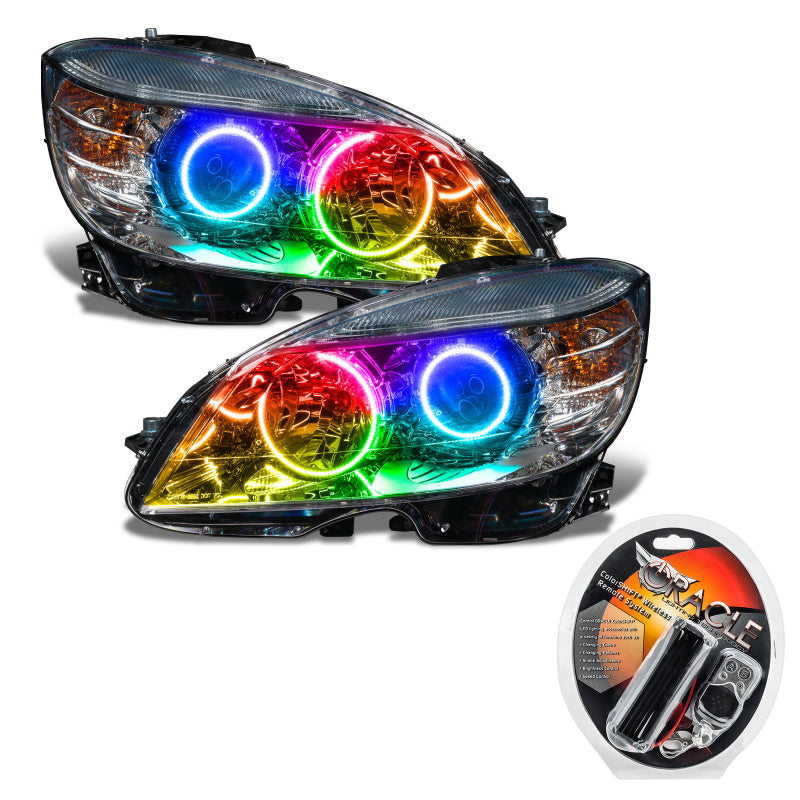 Oracle 0811 Mercedes Benz CClass PreAssembled Headlights Chrome Housing ColorSHIFT