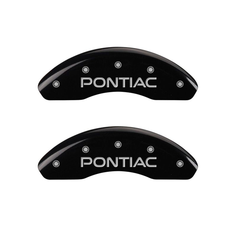 Couvre-étriers MGP 4 gravés à l'avant Pontiac gravé à l'arrière Flèche Finition noire argent ch