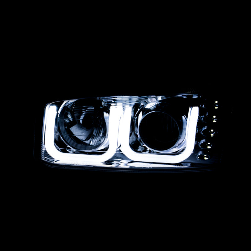 ANZO 1999-2006 Gmc Sierra 1500 Phares de projecteur avec barre en U Chromé