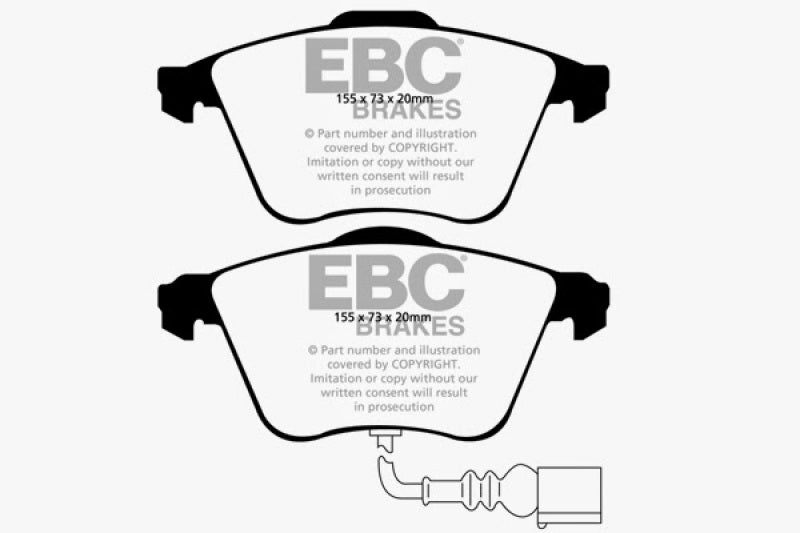 Plaquettes de frein avant EBC 07-10 Audi TT Quattro 3.2 Redstuff
