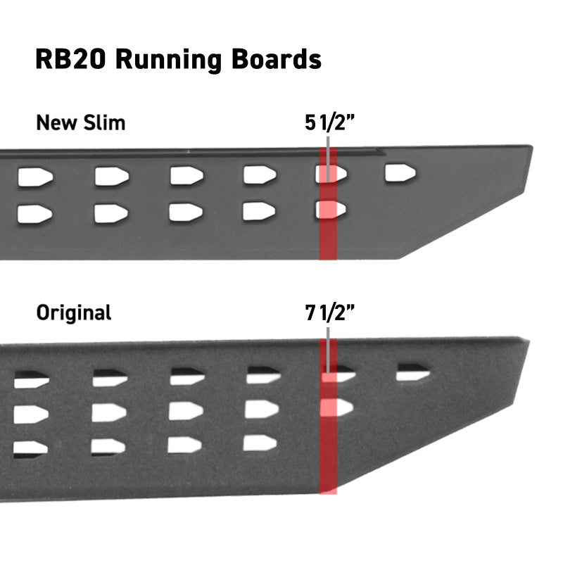 Marchepieds minces Go Rhino RB20 - Universel 68 po - Tex. Blk