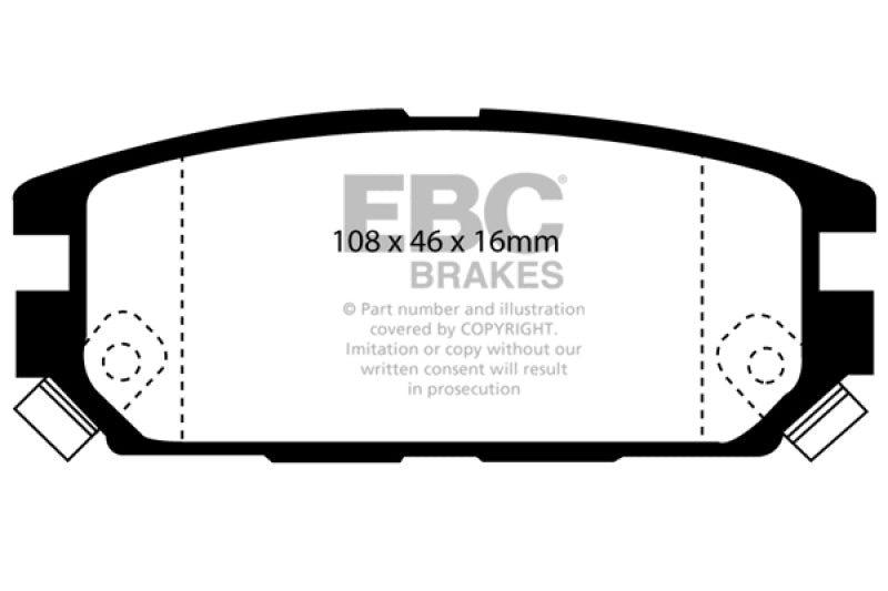 Plaquettes de frein arrière EBC Greenstuff pour Dodge Stealth 3.0 4WD 91-93