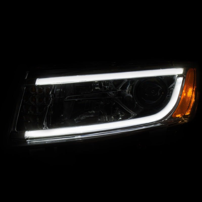 Phares de projecteur ANZO 2014-2015 Jeep Grand Cherokee avec design de style planche chromé
