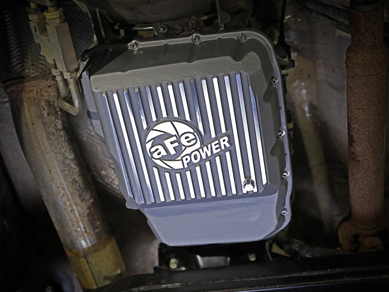 Carter de transmission aFe brut avec ailettes usinées 13-19 Dodge Diesel Trucks L6-6.7L (td)