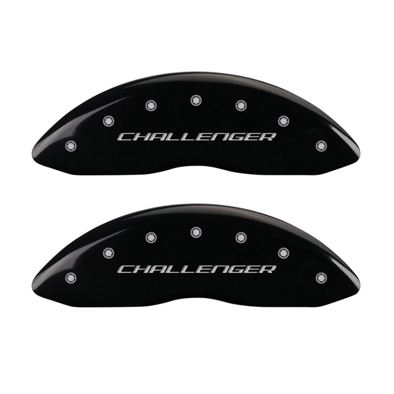 Couvre-étriers MGP 4 gravés avant et arrière bloc/Challenger finition noire argent ch
