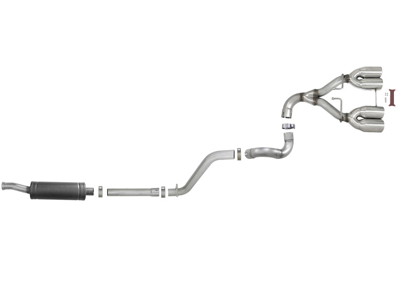 Échappement Cat-Back aFe Rebel Series 2,5 pouces en acier inoxydable 304 avec embout poli 18-20 Jeep Wrangler (JL)