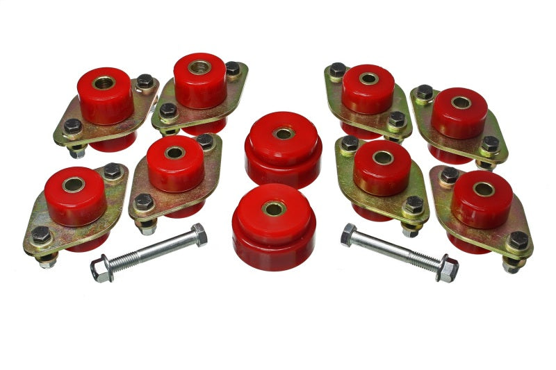 Ensemble de supports de carrosserie avec matériel pour Jeep Wrangler JL 18-20 Energy Suspension - Rouge
