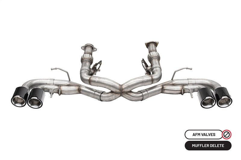Corsa 20-23 Chevrolet Corvette C8 RWD 3 pouces Track Cat-Back Delete Exhaust avec embouts polis CF de 4,5 pouces
