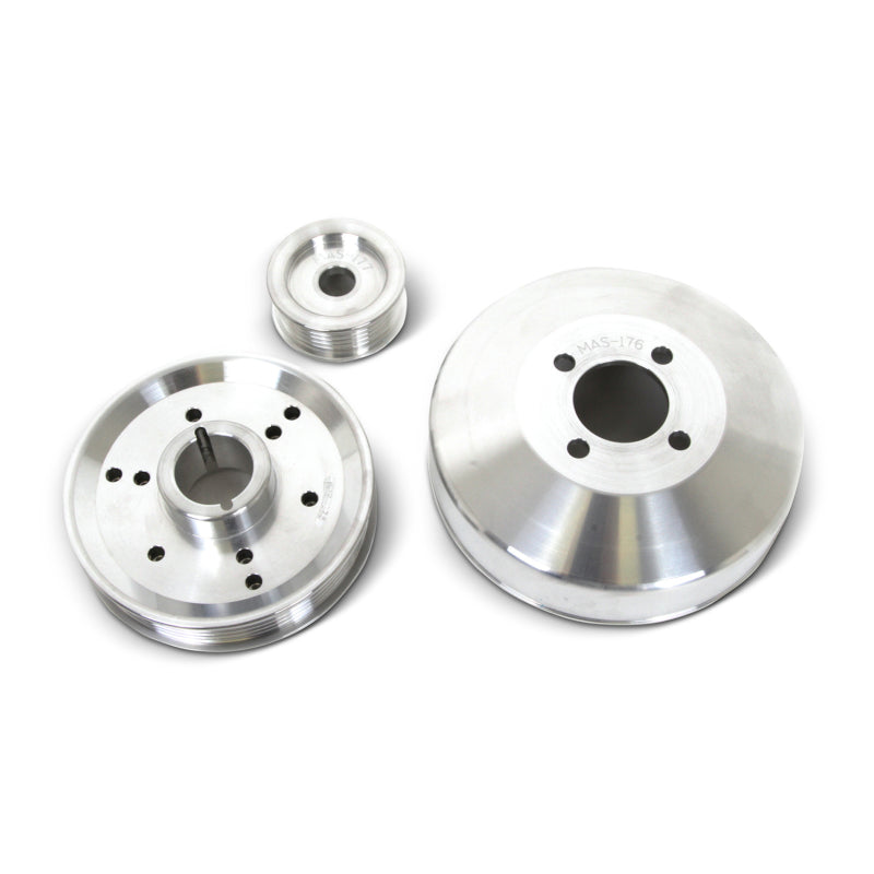 Kit de poulies de transmission inférieures BBK 96-01 Mustang 4.6 GT Cobra - Aluminium CNC léger (3 pièces)