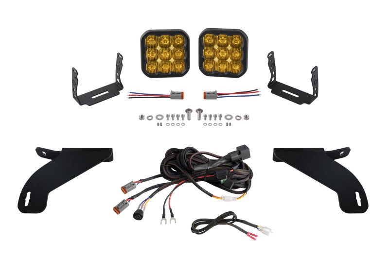 Kit d'éclairage à LED pour pare-chocs Ford F-150 SS5 21-22 de Diode Dynamics - Jaune Pro Driving
