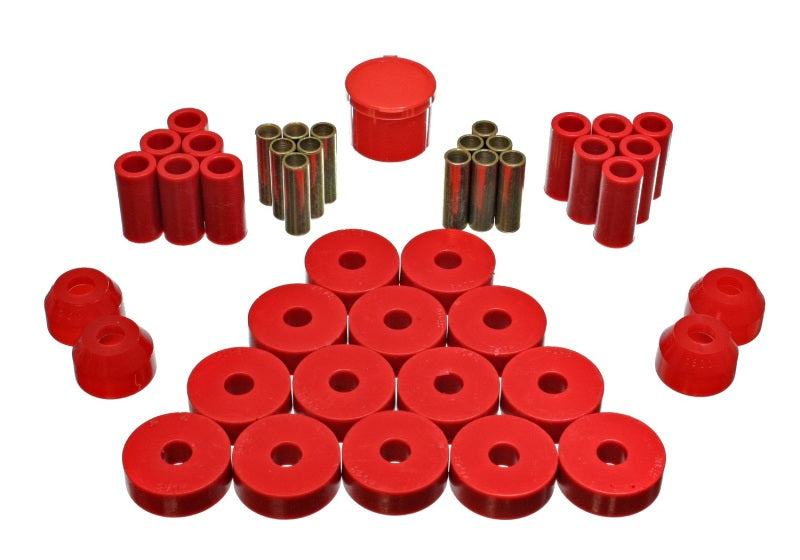 Ensemble de bagues principales Hyper-Flex rouges pour Jeep CJ5/CJ6 55-75 Energy Suspension