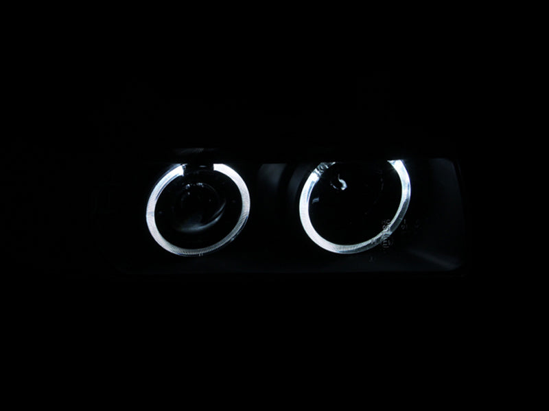 ANZO 1992-1998 BMW Série 3 E36 Phares de projecteur avec halo noir G2 1 pièce