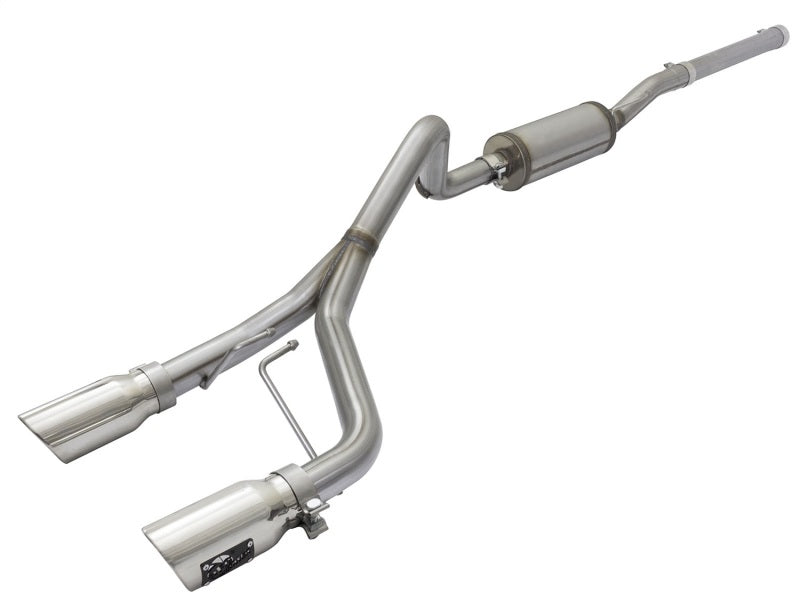Échappement aFe Rebel Series CB 2,5 pouces à double sortie centrale SS avec embout poli 07-15 Jeep Wrangler 3,6 L/3,8 L V6