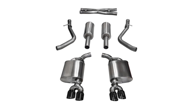 Dodge Challenger Sport Corsa 15-17 Cat-Back Double sortie arrière avec deux embouts Pro-Series noirs de 3,5 pouces