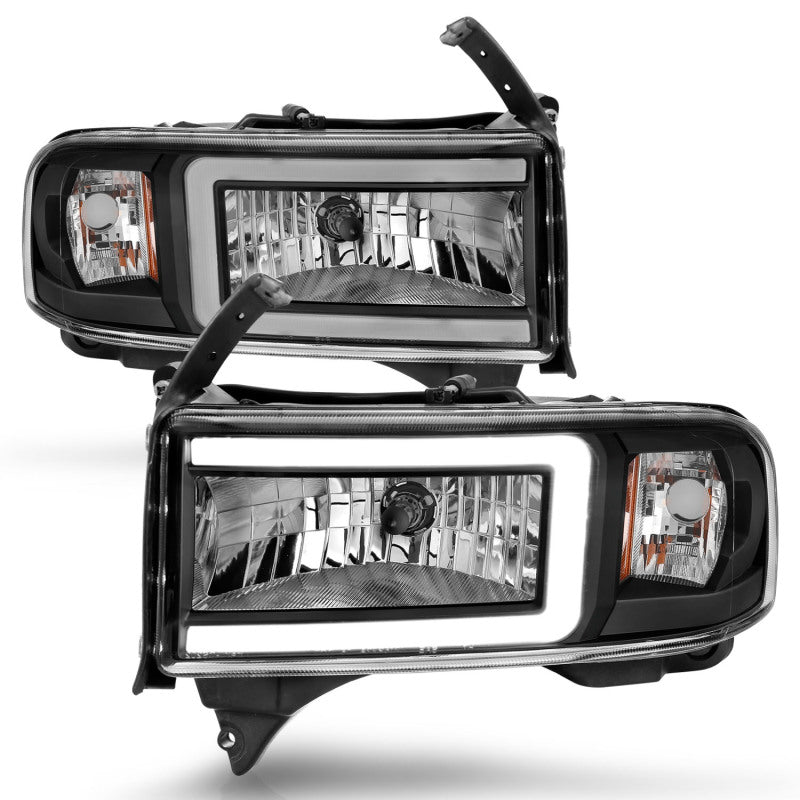 Phare ANZO 94-02 Dodge RAM Crystal - avec barre lumineuse et boîtier noir