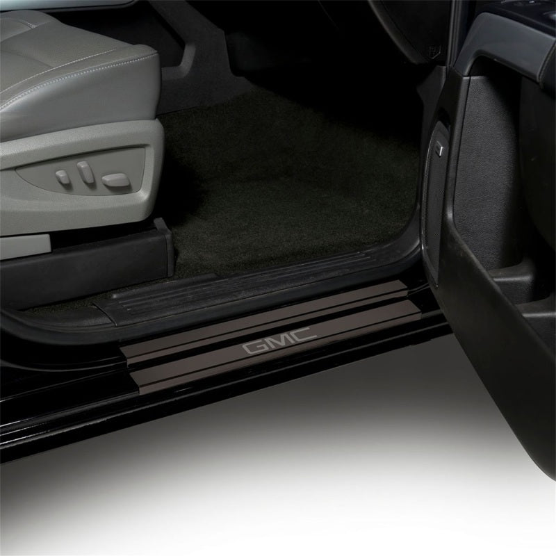 Putco 14-18 GMC Sierra LD - Cabine multiplace avec gravure GMC (8 pièces) Seuils de porte en platine noir