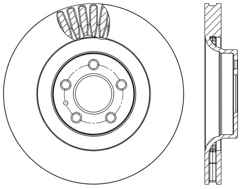 Disque de frein sport perforé et rainuré StopTech - Ford Mustang 2015 sans Brembo - Avant droit