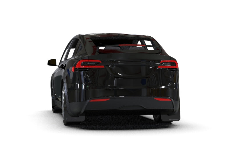 Garde-boue Rally Armor 2022 Tesla Model X/X Plaid Black UR - Logo noir métallisé
